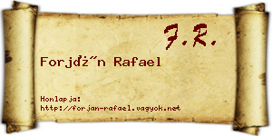 Forján Rafael névjegykártya